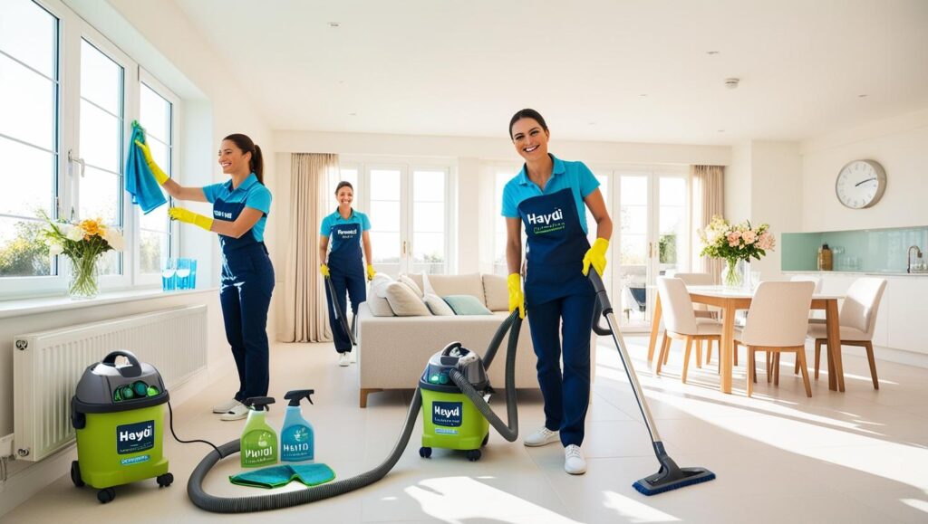 Mersin'de ev temizlik şirketi olarak hizmeti veren Haydi Temizlik Şirketi'nin profesyonel ekibi, modern ekipmanlarla bir evin detaylı temizliğini gerçekleştirirken